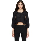 Sandy Liang Black Palisade Blouse