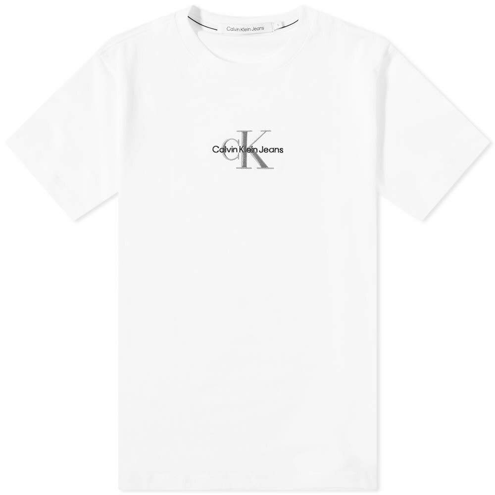 T-Shirt in Calvin Bright Klein Calvin Logo Monogram White Klein Men\'s