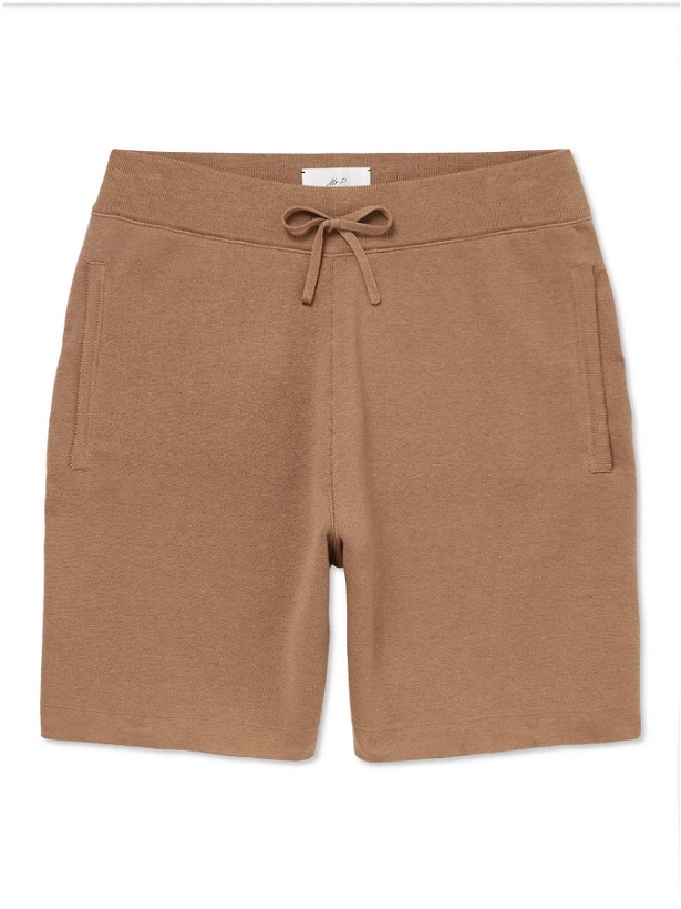 Photo: MR P. - Knitted Mulberry Silk and Organic Cotton-Blend Drawstring Shorts - Brown