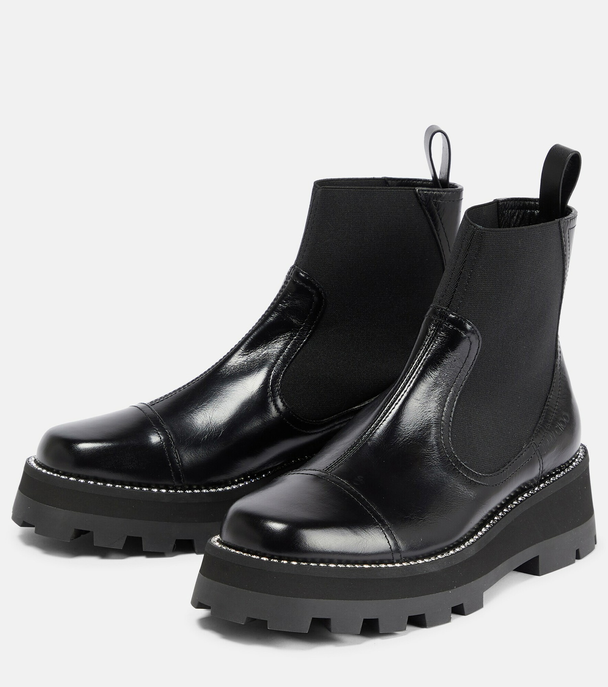 JIMMY CHOO 関税込み Clayton embellished Chelsea boots Jimmy Choo - Clayton embellished leather Chelsea boots Jimmy