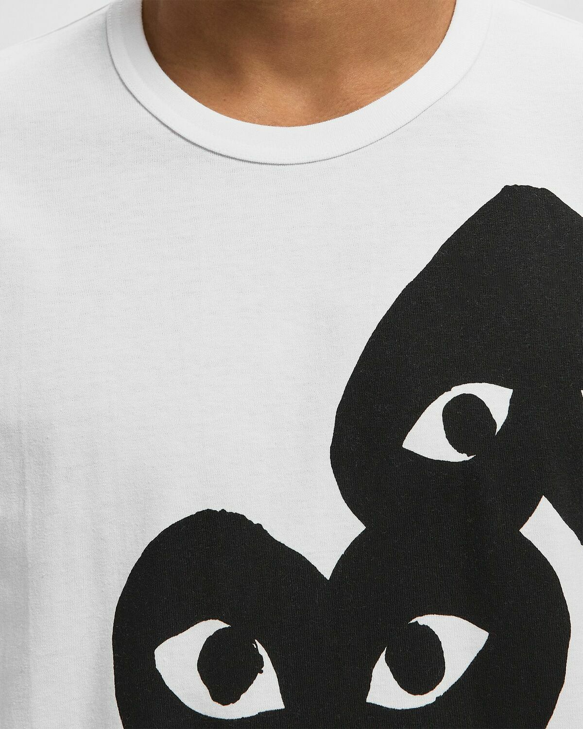 Comme des Garçons Play TEE LOGO PRINT KNIT White Mens Shortsleefe