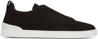 ZEGNA Brown Triple Stitch Sneakers