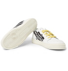 Off-White - 3.0 Polo Zebra-Print Canvas, Leather and Suede Sneakers - Men - White