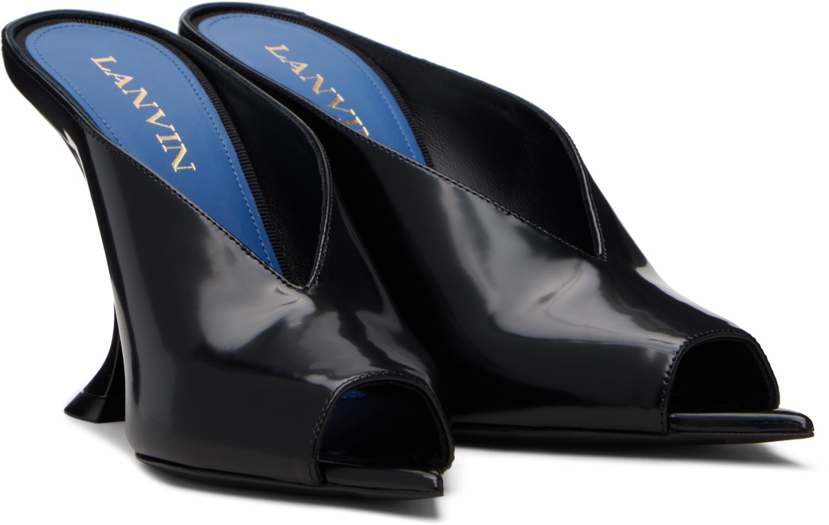 Lanvin Black Mule Heeled Sandals