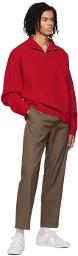 WYNN HAMLYN Red Half-Zip Sweater