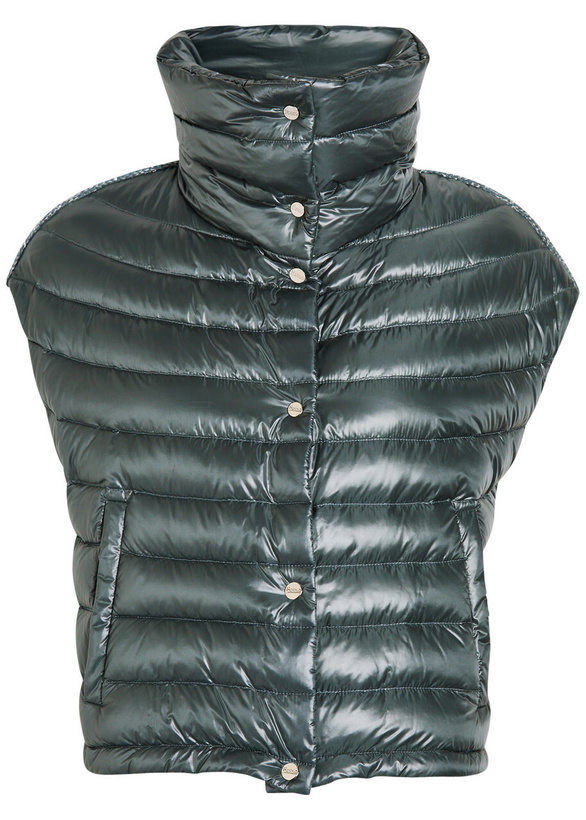 Photo: Herno Quilted Glossed Shell Gilet Blue
