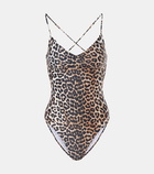 Ganni Leopard-print swimsuit