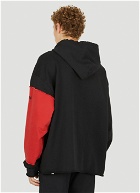 Contrast Sleeve Hooded Sweatshirt in Black