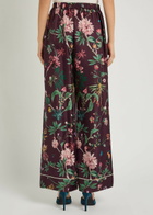 LA Double J Zooflora Printed Silk-twill Trousers Multicoloured
