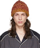Nicholas Daley Red & Yellow Hand-Knit Beanie