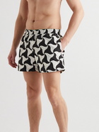 Bottega Veneta - Slim-Fit Short-Length Printed Intrecciato Swim Shorts - Black