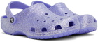 Crocs Purple Classic Glitter Clogs