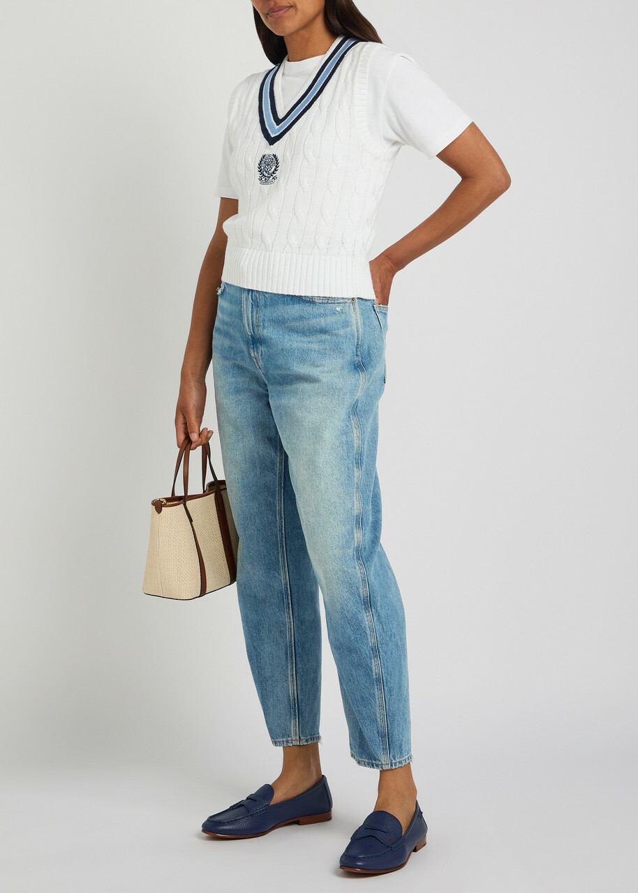 Polo Ralph Lauren Distressed Straight-leg Ankle Jeans Blue