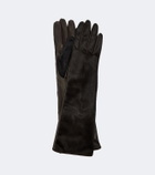 Nour Hammour Calf hair and leather gloves
