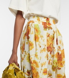 Dries Van Noten - Floral seersucker midi skirt