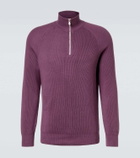 Brunello Cucinelli Ribbed-knit cotton half-zip sweater