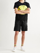 ADIDAS ORIGINALS - Adventure Logo-Embroidered Mesh-Trimmed Nylon Shorts - Black