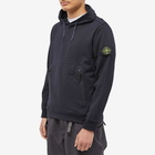 Stone Island Men's Cotton Zip Pocket Detail Popover Hoody in Navy