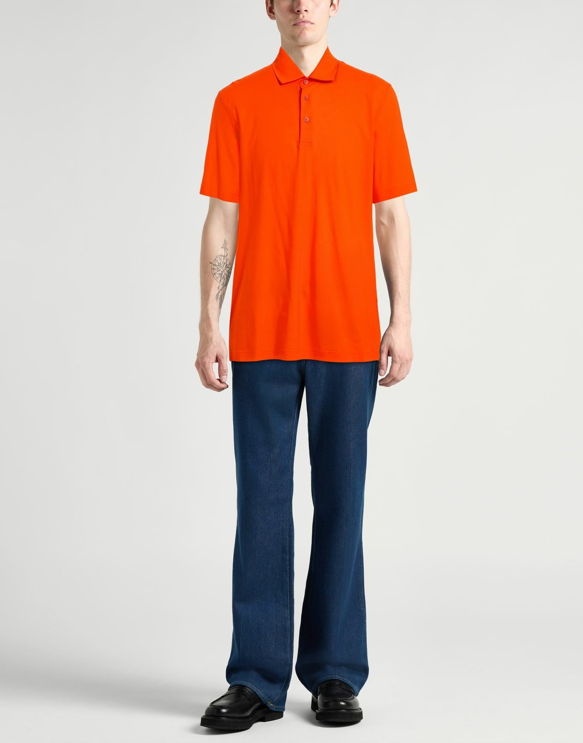 Herno Mens Polo shirt in Tomato red
