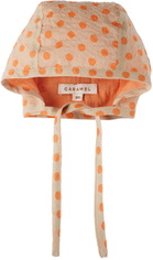 Caramel Baby Beige & Orange Lavendula Bodysuit & Bonnet Set