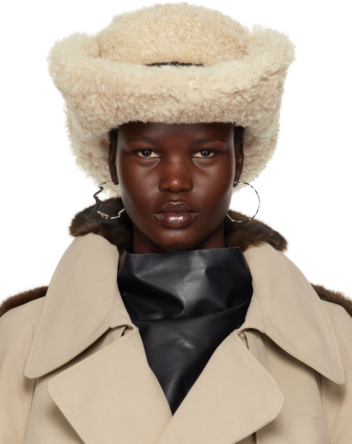 Marni Off-White Faux Fur Cowboy Fedora