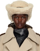 Marni Off-White Faux Fur Cowboy Fedora