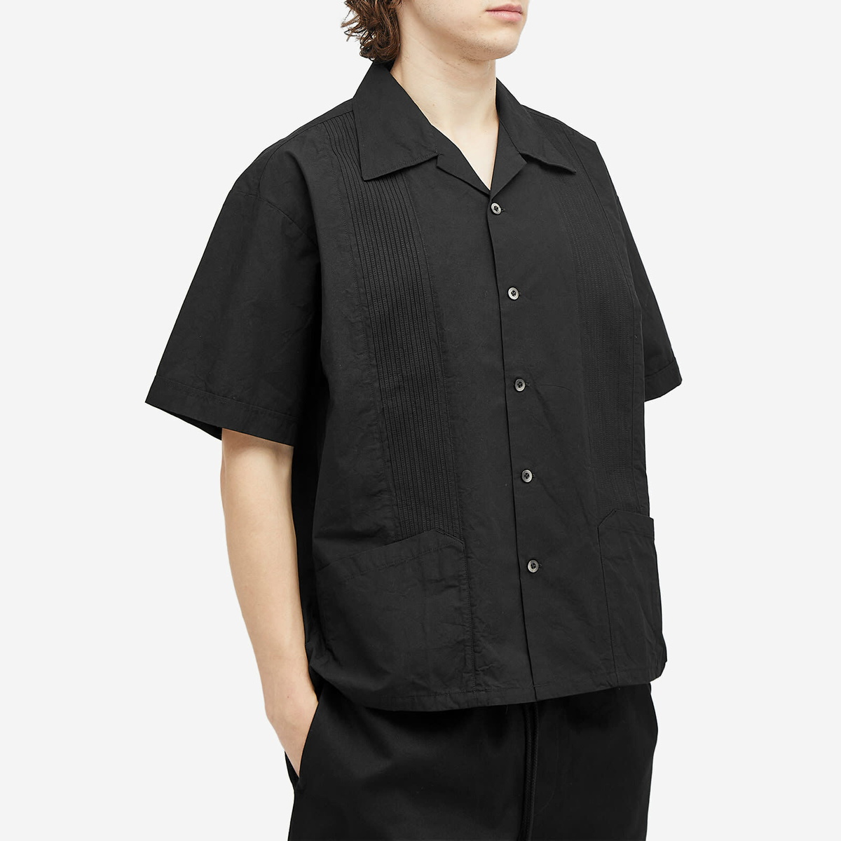 Neighborhood Men's Guayabera Vacation Shirt in Black
