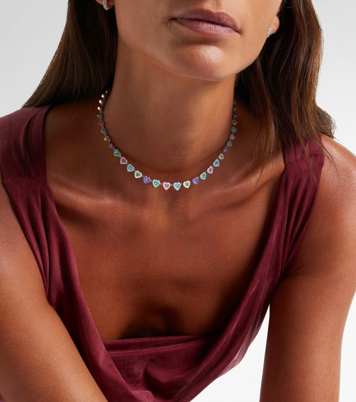 Kamyen Candy Crush 18kt rose gold choker with diamonds