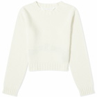 Palm Angels Women's Curved Logo Sweater in Off White