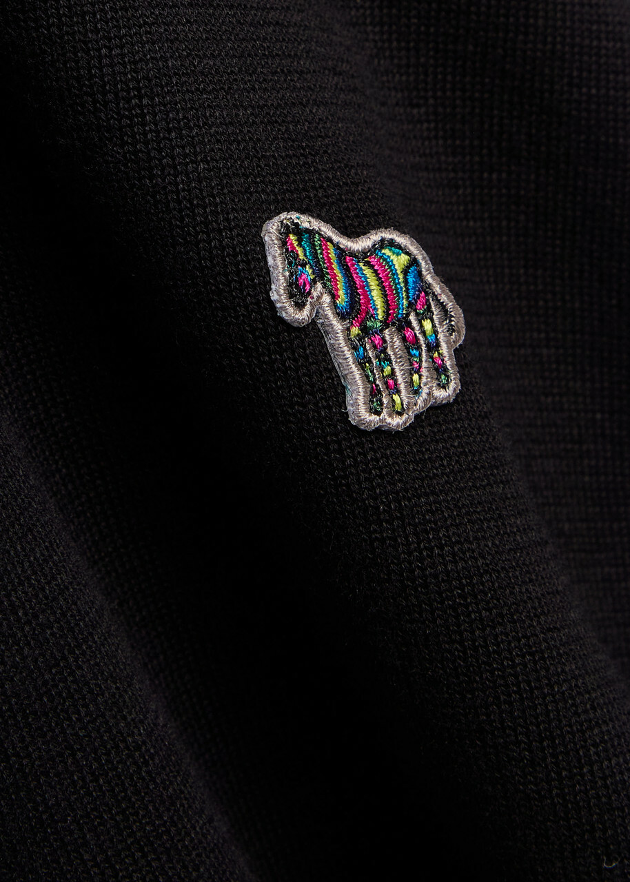 PS Paul Smith Appliquéd Half-zip Cotton Jumper Black