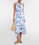 Heidi Klein Little Dix Bay floral linen midi dress