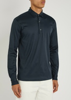 Aurélien Cotton-jersey Polo Shirt Navy