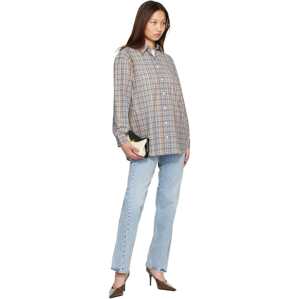 TOTEME Blue Twisted Seam Full Length Jeans