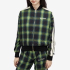 Palm Angels Women's Classic Logo Check Bomber Jacket in Green