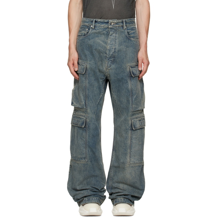 Photo: Rick Owens DRKSHDW Blue Tower Double Cargo Jeans