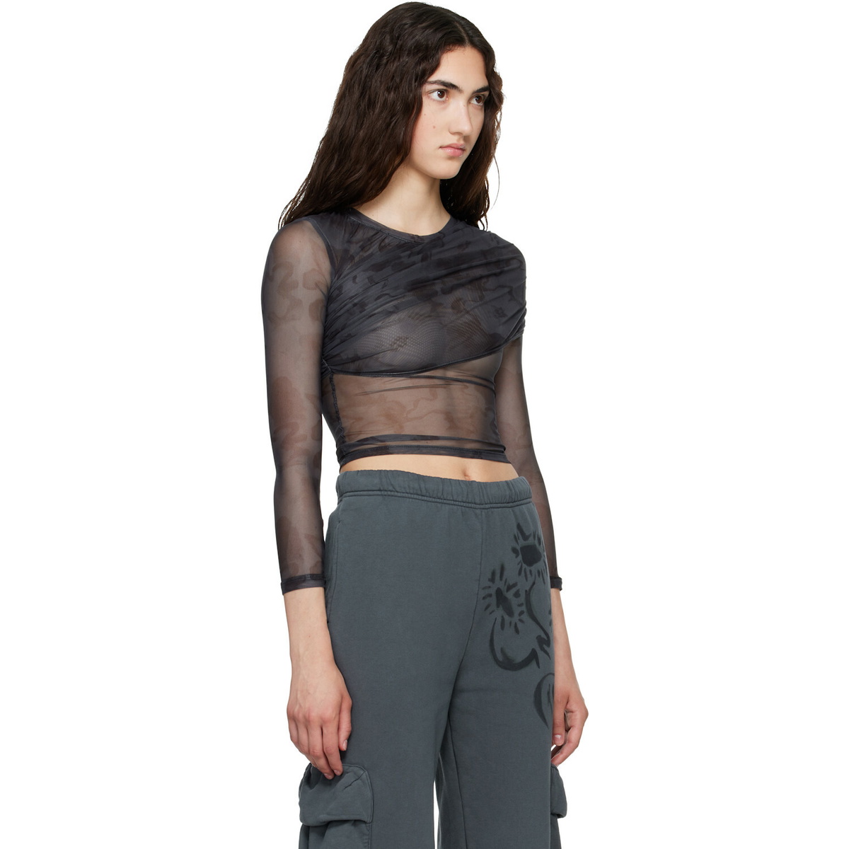 Collina Strada Black Wrapped Cardio Crew T-shirt