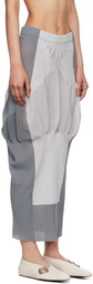 ISSEY MIYAKE Gray Shaped Nude Maxi Skirt