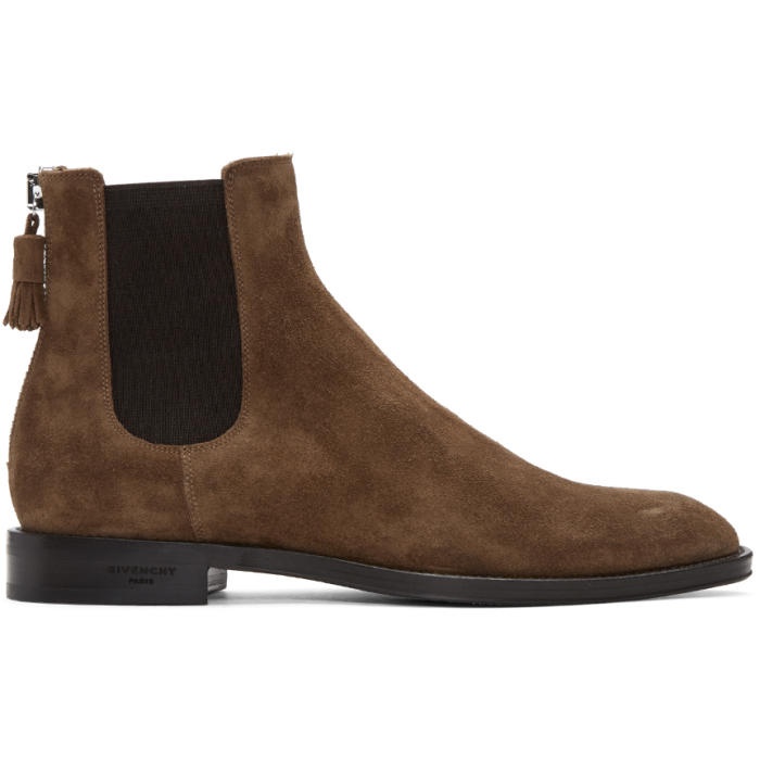 Photo: Givenchy Brown Suede Chelsea Boots 
