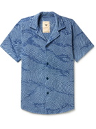 OAS - Camp-Collar Cotton-Terry Jacquard Shirt - Blue