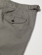 RUBINACCI - Manny Pleated Virgin Wool and Linen-Blend Twill Shorts - Gray - IT 46