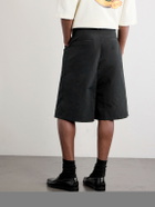 Willy Chavarria - Chilango Straight-Leg Pleated Woven Bermuda Shorts - Black