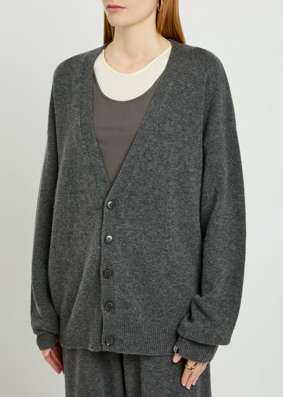 Extreme Cashmere N°459 Jonah V-neck Cashmere-blend Cardigan - Dark Grey - One Size