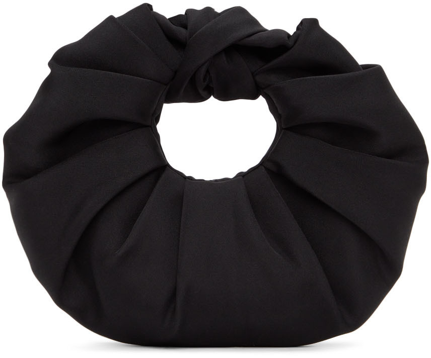 GIA STUDIOS Black Satin Mini Croissant Bag GIA STUDIOS