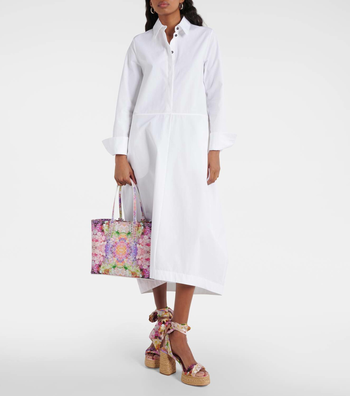 Christian Louboutin Cabata Small floral leather tote bag