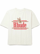 Rhude - Rossa Logo-Print Cotton-Jersey T-Shirt - White