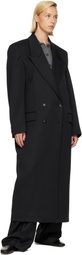Róhe Black Double Breasted Tailored Coat