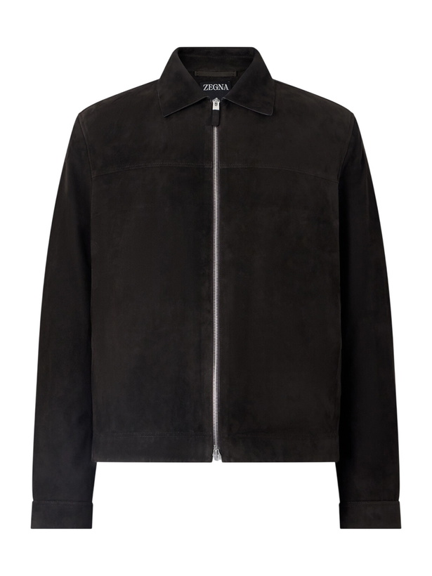 Photo: Zegna - Suede Blouson Jacket - Brown