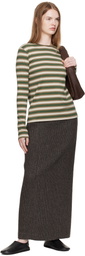 AURALEE Brown & Green Gradient Stripe Jersey L/S T-shirt