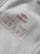 MAISON MARGIELA - 1Con Printed Mélange Loopback Cotton-Jersey Hoodie - Gray