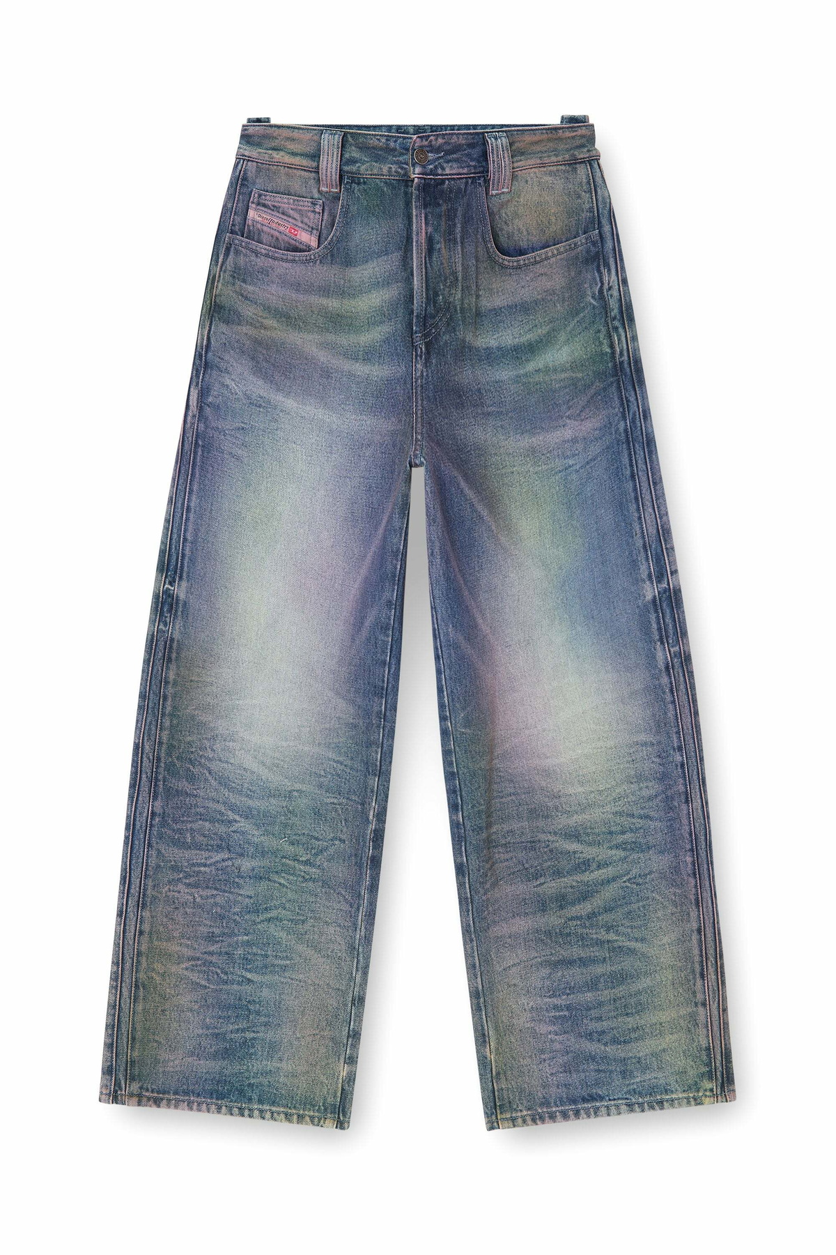 Diesel Relaxed Jeans High Waist 1982 D-Hakou, Colored, Button fly